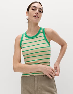 Secret Support&trade; Cotton Rich Striped Bra Vest