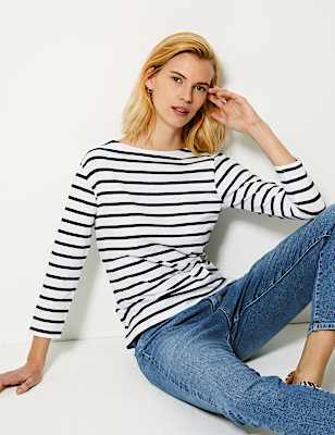 Cotton Rich Striped Fitted T-Shirt