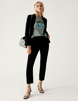 Cotton Rich Embellished Slogan T-Shirt