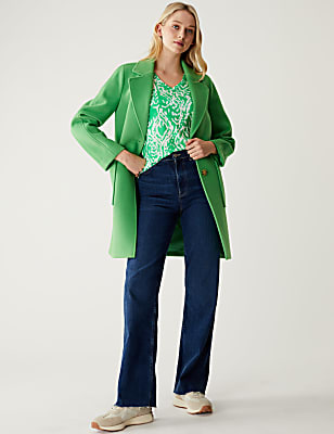 Linen Rich Printed V-Neck T-Shirt