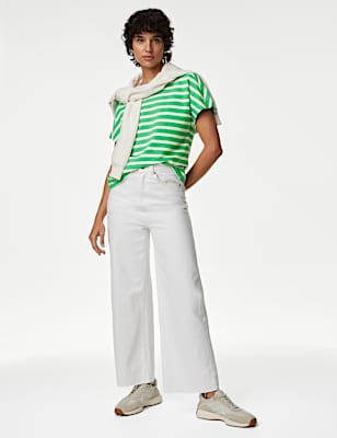 Pure Cotton Striped Textured Top