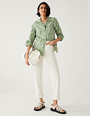 Pure Cotton Printed Collared Shirt