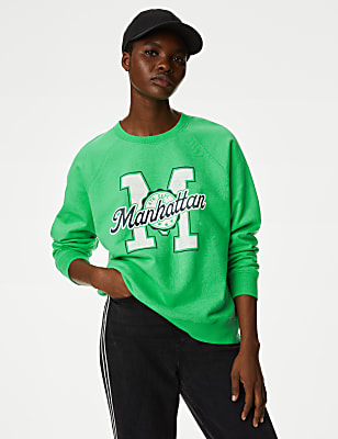 Pure Cotton Slogan Sweatshirt