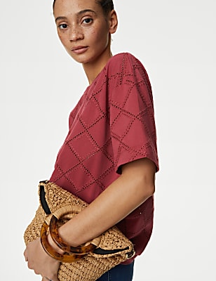 Cotton Rich Broderie T-Shirt