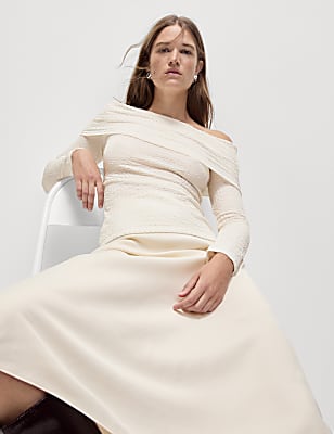 Textured Off The Shoulder Top