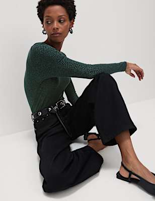 Cotton Rich Sparkly Regular Fit Top