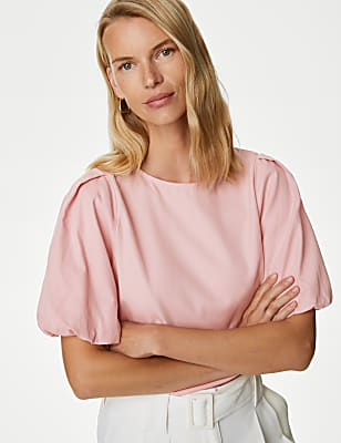Pure Cotton Puff Sleeve Blouse