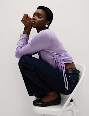 Lyocell Rich Ruched Top with Wool