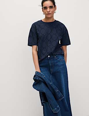 Cotton Rich Broderie T-Shirt