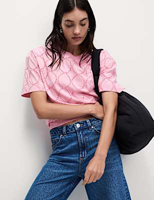 Cotton Rich Broderie T-Shirt