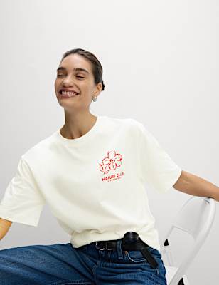 Pure Cotton Graphic Oversized T-Shirt