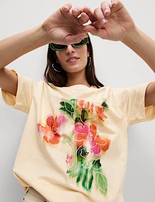 Pure Cotton Graphic Oversized T-Shirt