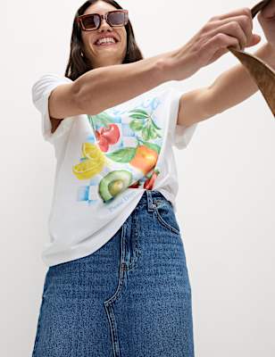 Pure Cotton Graphic Oversized T-Shirt