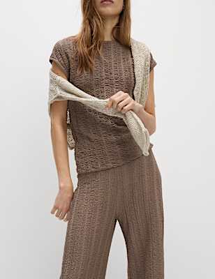 Short Sleeve Textured Top