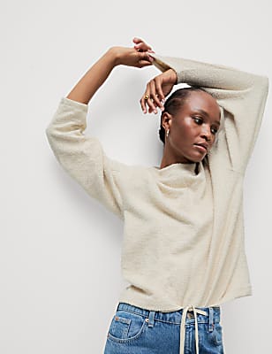 Cotton Rich Textured Sweatshirt