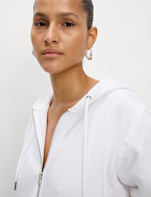 Pure Cotton Zip Up Hoodie