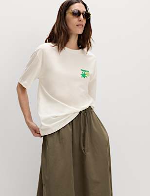 Cotton Rich Graphic Oversized T-Shirt