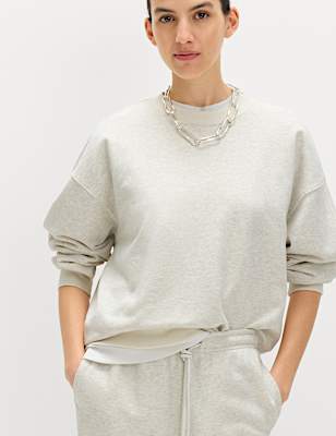 Pure Cotton Slogan Side Striped Sweatshirt