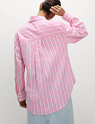 Pure Cotton Striped Collared Shirt
