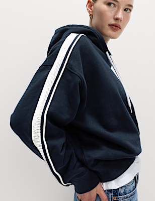 Pure Cotton Side Stripe Hoodie