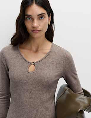 Keyhole Cosy Flute Sleeves Top