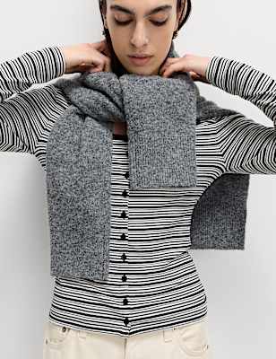 Cotton Rich Scoop Neck Henley Top