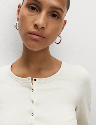 Cotton Rich Garment Dye Henley Top