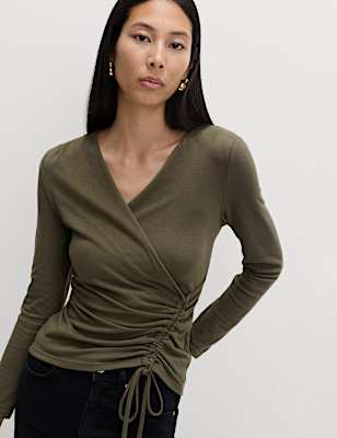 Cosy Ruched Front Top with Stretch