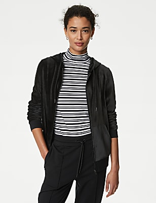 Velour Zip Up Hoodie