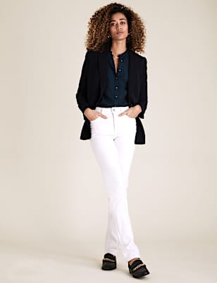 Cotton Rich Frill Neck Long Sleeve Shirt