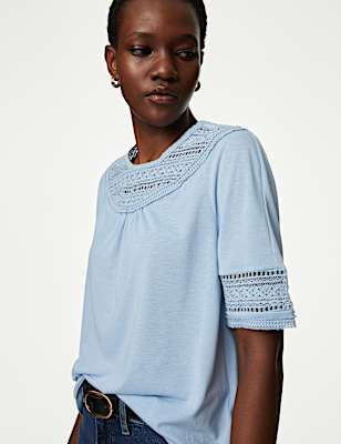 Jersey Lace Insert Top