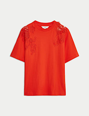 Pure Cotton Embroidered T-Shirt