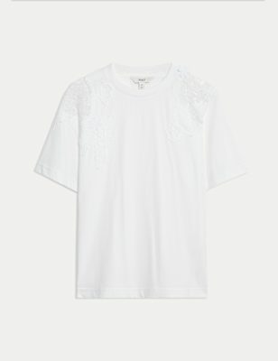 Pure Cotton Embroidered T-Shirt
