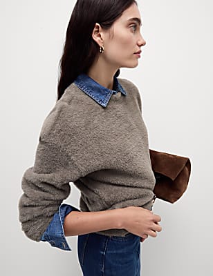 Cosy Textured Crew Neck Sweat-shirt