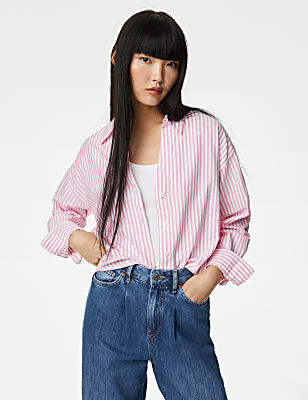 Pure Cotton Striped Collared Shirt