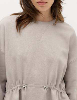 Pure Cotton Drawcord Waist Sweatshirt