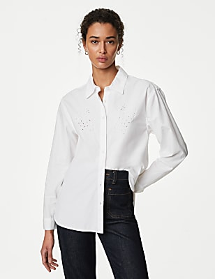 Pure Cotton Cutwork Detail Shirt