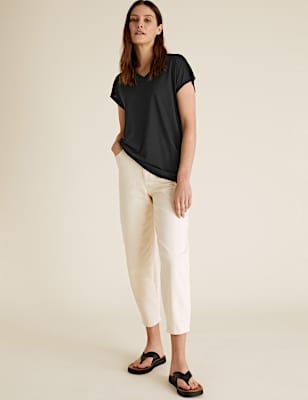 V-Neck Relaxed Longline T-Shirt