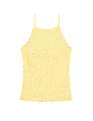 Cotton Rich Textured Square Neck Cami Top