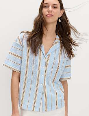 Striped Textured Resort Shirt