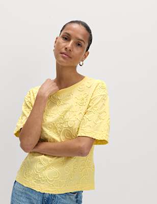 Pure Cotton Appliqu&eacute; T-Shirt
