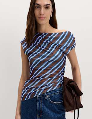 Pure Cotton Asymmetric Drape Top