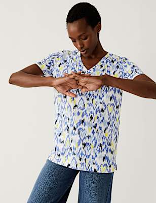 Printed Relaxed Longline T-Shirt