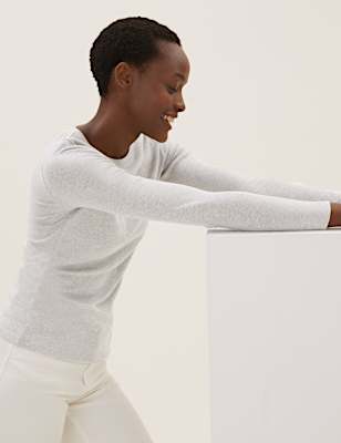 Pure Cotton Crew Neck Regular Fit Top