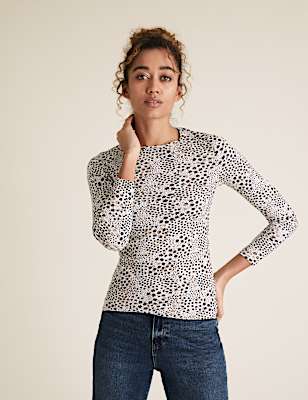 Pure Cotton Star Print Regular Fit Top
