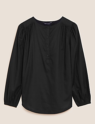 Pure Cotton Regular Fit Long Sleeve Blouse