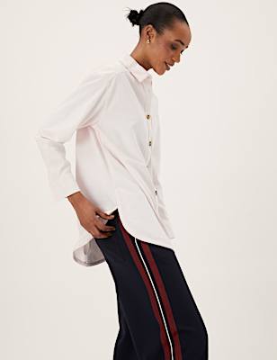 Denim Regular Fit Longline Shirt