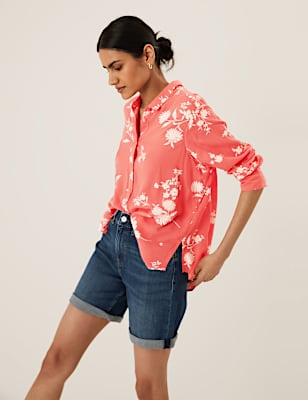 Floral Regular Fit Longline Shirt