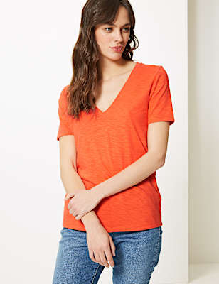 Cotton Rich Straight Fit Slub T-Shirt