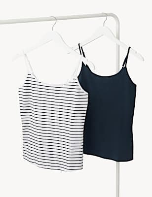 2pk Cotton Rich Slim Fit Cami Tops